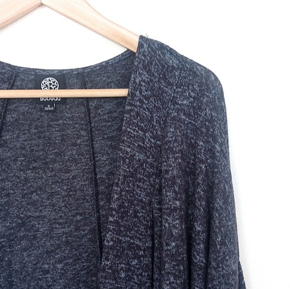 Bobeau Soft Open Front Cardigan Dark Marled Grey - Picture 2 of 6